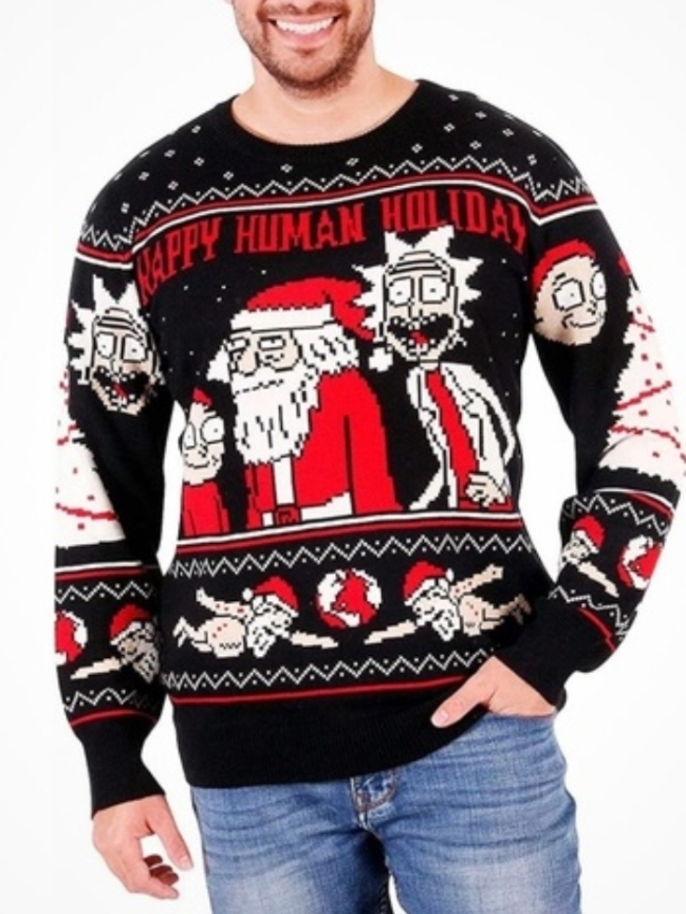 Rick and Morty Christmas Crewneck Sweater XXL